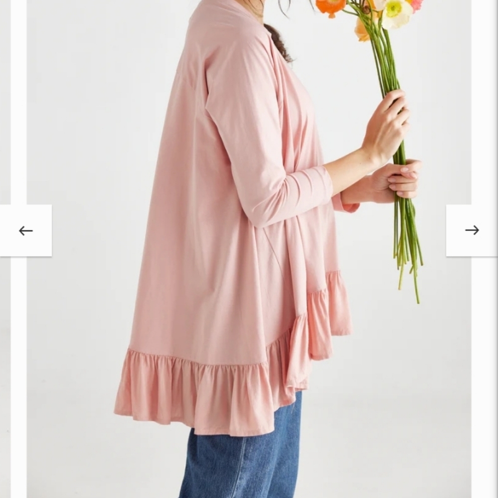 Miss Rose Sister Violet 'Ruby' Rose Pink Ruffle Hem Women's Top NWOT - Picture 7 of 7